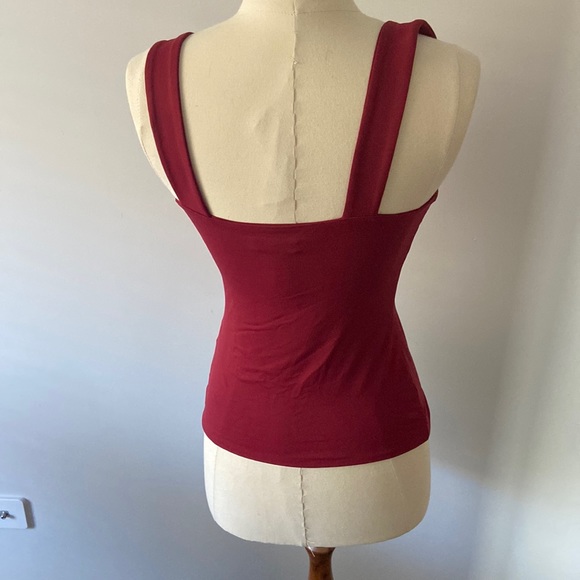 Kookai Tops - Kookai bodycon rose gold rings tank top burgundy red size 10 kookai size 1